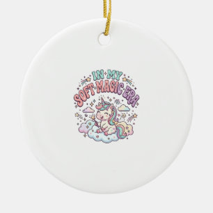 Unicorn In My Soft Magic Era Retro Style Product G Ceramic Ornament