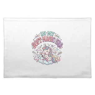 Unicorn In My Soft Magic Era Retro Style Product G Cloth Placemat