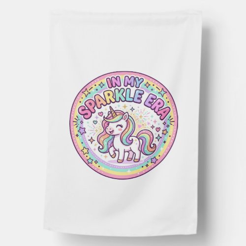 Unicorn In My Sparkle Era Funny Print on Demand De House Flag