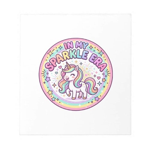 Unicorn In My Sparkle Era Funny Print on Demand De Notepad