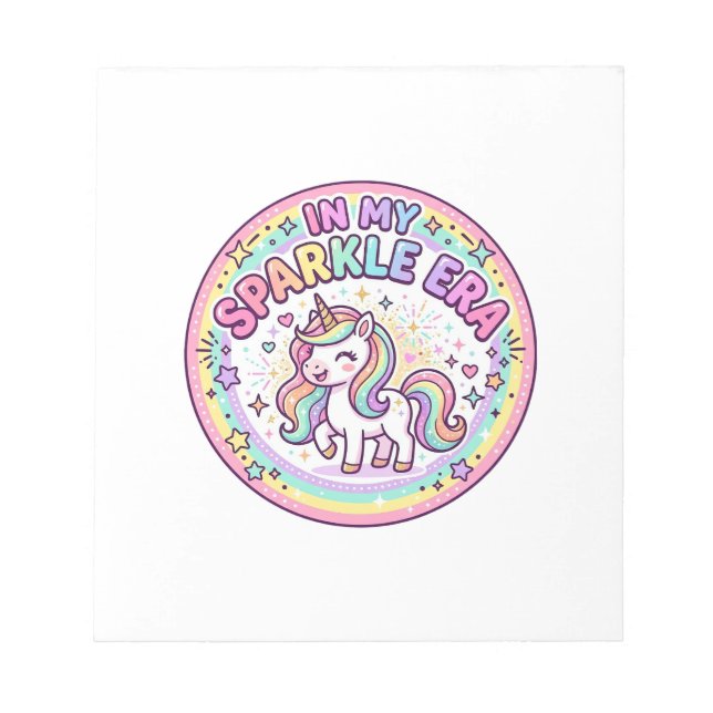 Unicorn In My Sparkle Era Funny Print on Demand De Notepad (Front)