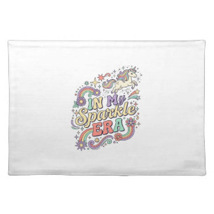 Unicorn In My Sparkle Era Kawaii Apparel Graphic_1 Cloth Placemat