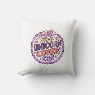 Unicorn In My Unicorn Lover Era Whimsical Merch De Throw Pillow