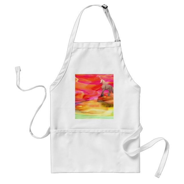 Unicorn in Painted Desert Adult Apron (Front)