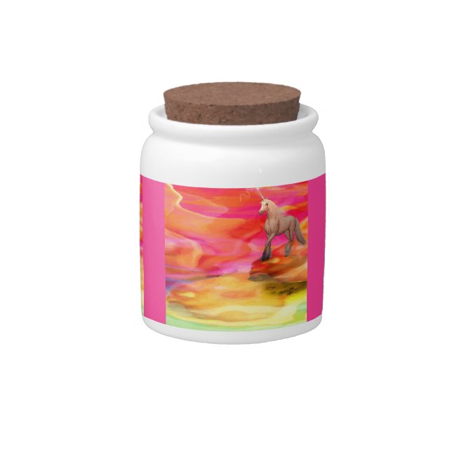 Unicorn in Painted Desert Candy Jar (Front)