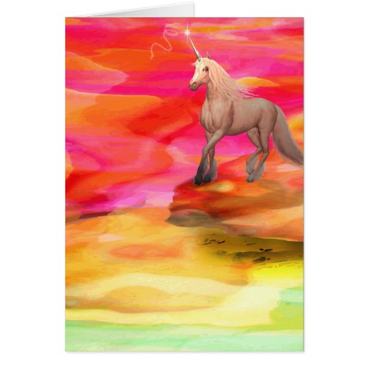 Unicorn in Painted Desert Cards (Front)