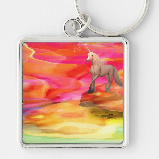 Unicorn in Painted Desert Keychain (Front)