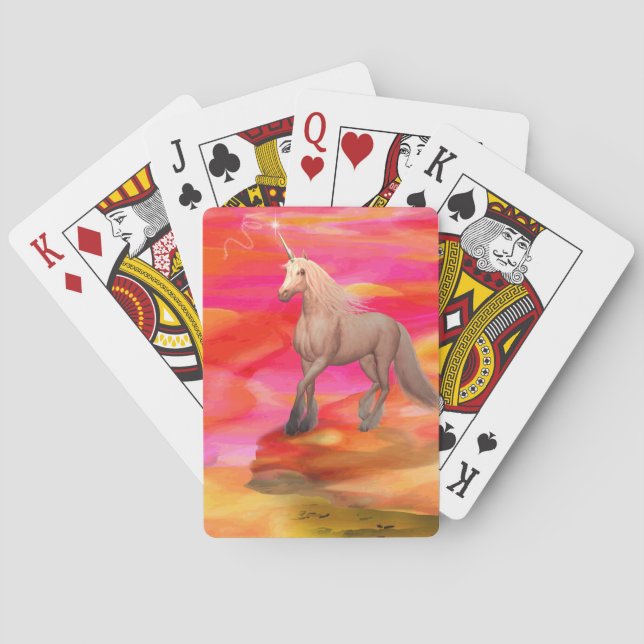 Unicorn in Painted Desert Poker Cards (Back)