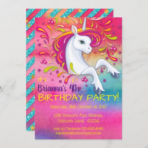 Unicorn in Rainbow Cloud Birthday