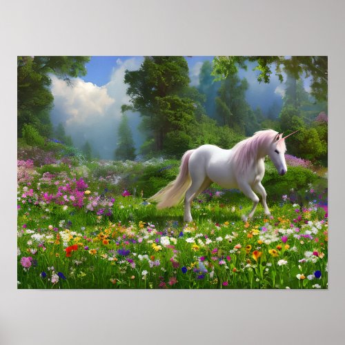 Unicorn in The Field Poster