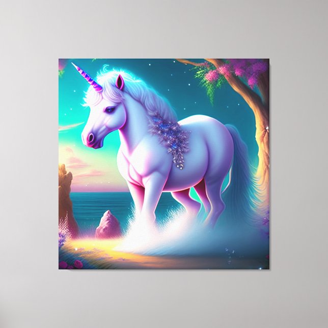 Unicorn In the Forest Art  Canvas Print (Front)