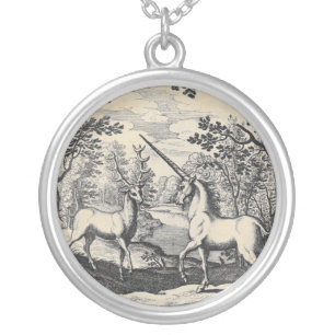 Unicorn in the Forest Silver Plated Necklace