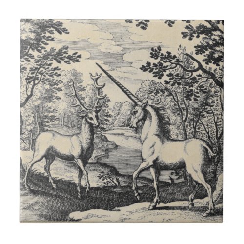 Unicorn in the Forest Tile