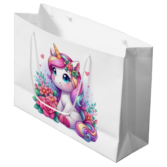 Unicorn In The Garden  Large Gift Bag (Front Angled)