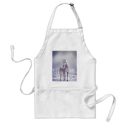 Unicorn in the Snow Adult Apron