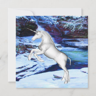 Unicorn in the Snow Card