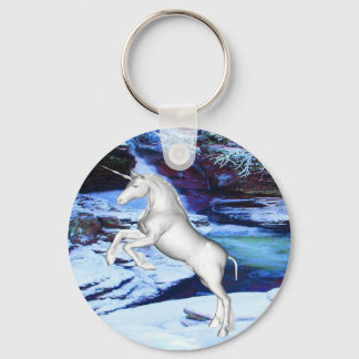 Unicorn in the Snow Keychain