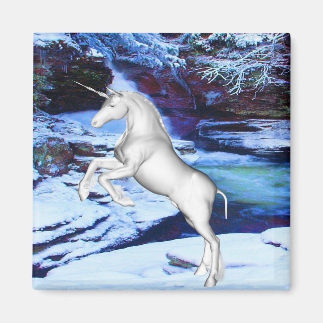 Unicorn in the Snow Magnet (Front)