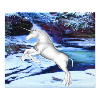 Unicorn in the Snow Photo Print