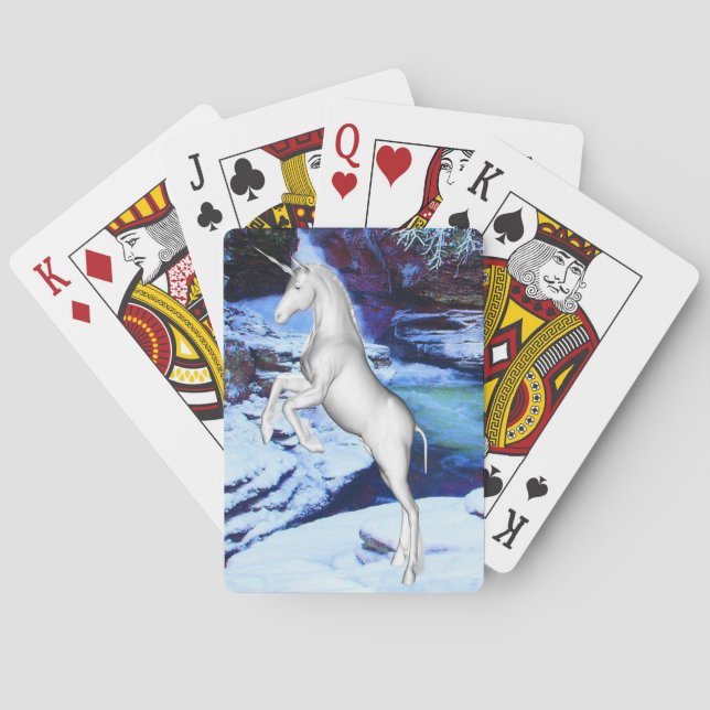 Unicorn in the Snow Poker Cards (Back)