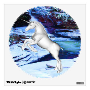 Unicorn in the Snow Wall Sticker