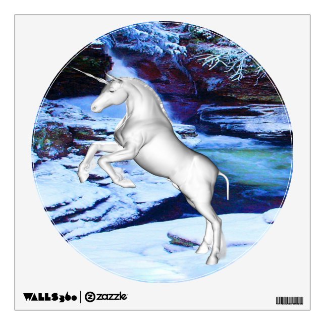 Unicorn in the Snow Wall Sticker (Front)