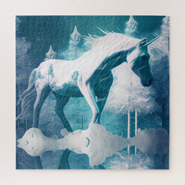 Unicorn in Winter Puzzle (Vertical)
