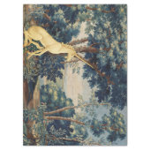 UNICORN IN WOODLAND LANDSCAPE,TREES,GREENERY TISSUE PAPER (Vertical)