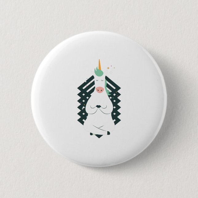 Unicorn in Yoga Pose Button (Front)