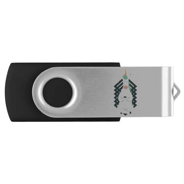Unicorn in Yoga Pose Flash Drive (Front)