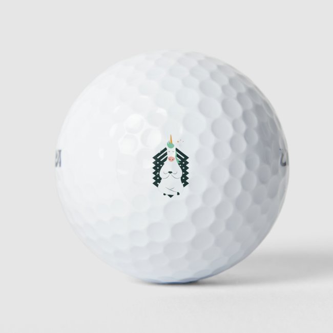 Unicorn in Yoga Pose Golf Balls