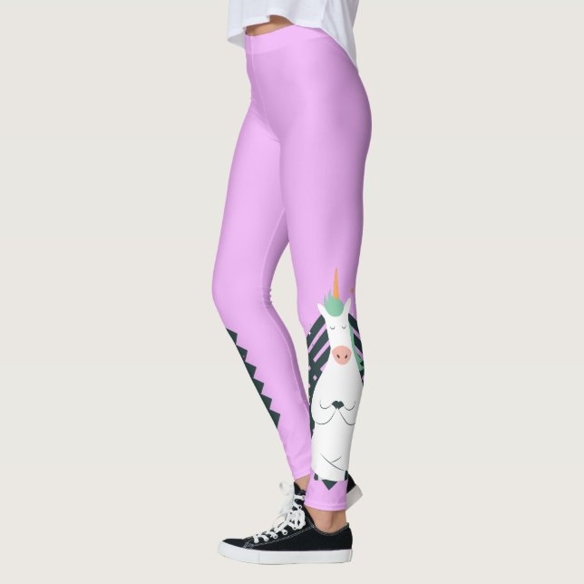Unicorn in Yoga Pose Leggings (Left)