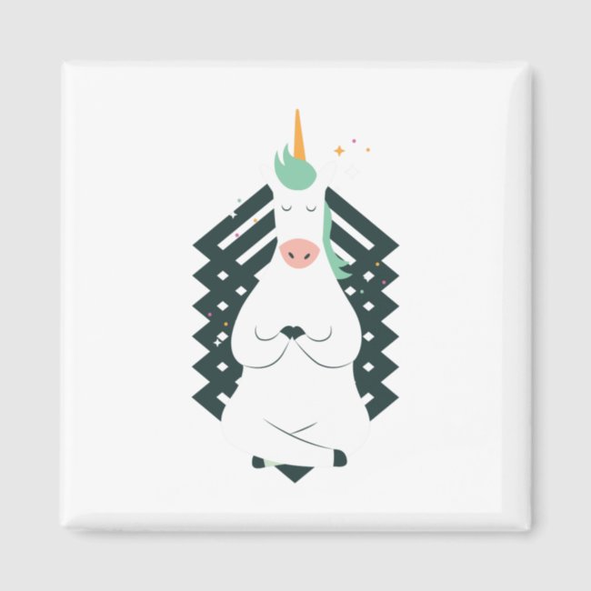 Unicorn in Yoga Pose Magnet