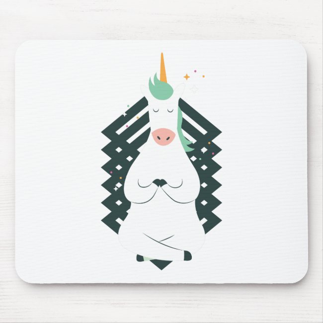 Unicorn in Yoga Pose Mouse Pad