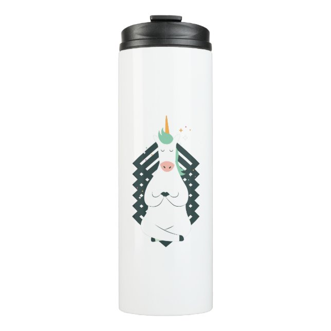 Unicorn in Yoga Pose Thermal Tumbler (Front)