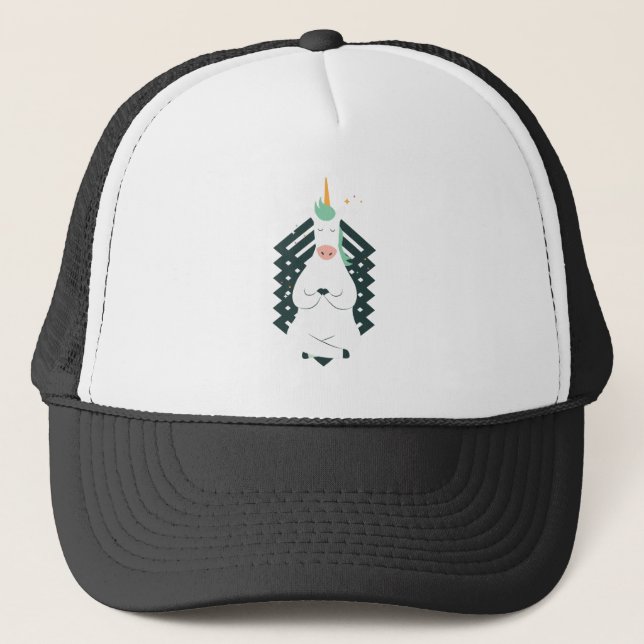 Unicorn in Yoga Pose Trucker Hat (Front)
