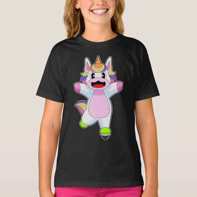 Unicorn Inline skating Roller skates T-Shirt (Front)