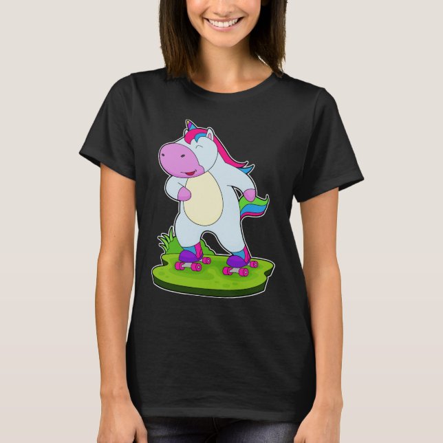 Unicorn Inline skating Roller skates T-Shirt (Front)