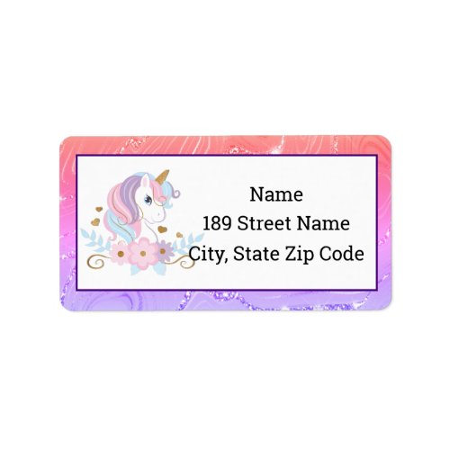 Unicorn Inspired Address Label