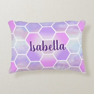 Unicorn Inspired Honeycomb Personalized name  Accent Pillow