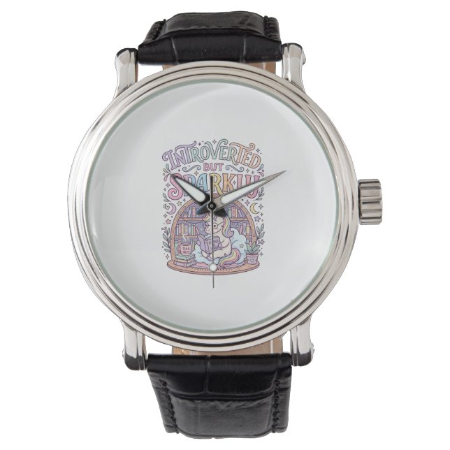 Unicorn Introverted but Sparkly Original White Bac Watch (Front)