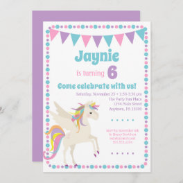 Unicorn Invitation Girls Unicorn Birthday Party