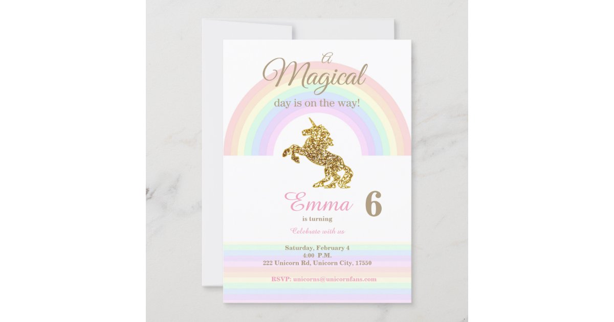 unicorn invitations zazzlecom