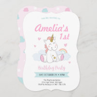 Unicorn invitations, Unicorn birthday invitations