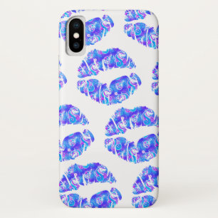 UNICORN Iridescent Purple Foil Metallic KISS LIPS iPhone X Case