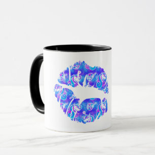 UNICORN Iridescent Purple Foil Metallic KISS LIPS Mug