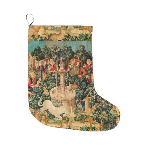 UNICORN IS FOUND  Fountain and Other Animals Large Christmas Stocking