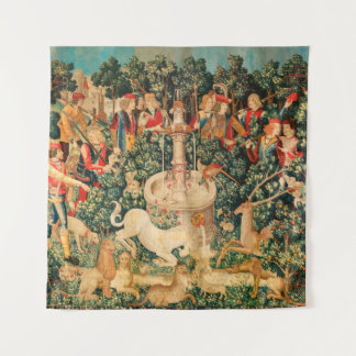 UNICORN IS FOUND / Fountain and Other Animals Tapestry