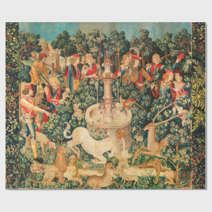 UNICORN IS FOUND / Fountain and Other Animals Wrapping Paper