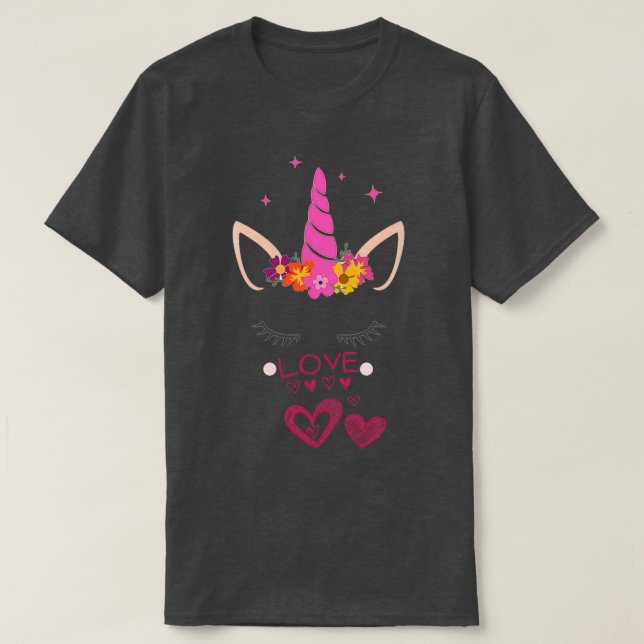 unicorn is my valentine funny Classic T-Shirt (Design Front)